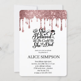 Moderne Rose Gold schick minimalistisch Foto Absch Einladung