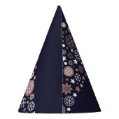 Moderne Rose Gold-Schneeflockenwelle Partyhütchen (Rückseite)