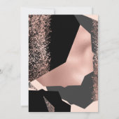 Moderne Rose Gold Schwarz Geometrische Sweet 16 Einladung (Rückseite)