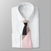 Moderne Rose Gold Schwarz Rosa Geometrie Krawatte (Gebunden)