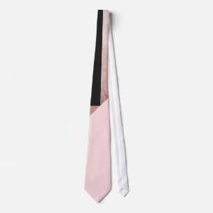 Moderne Rose Gold Schwarz Rosa Geometrie Krawatte