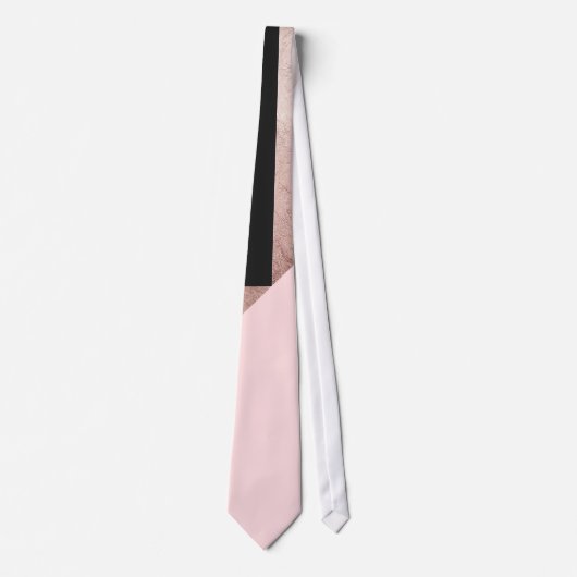 Moderne Rose Gold Schwarz Rosa Geometrie Krawatte (Vorderseite)