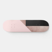 Moderne Rose Gold Schwarz Rosa Geometrie Skateboard (Horizontal)