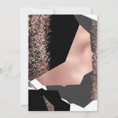 Moderne Rose Gold Schwarz-weiß Geometric Sweet 16 Einladung (Rückseite)