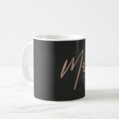 MODERNE ROSE GOLD SCHWARZE TYPOGRAFIE MRS LETZTER KAFFEETASSE (Vorderseite Links)
