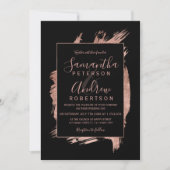 Moderne Rose Gold Schwarzer Rahmen Typografie Hoch Einladung (Vorderseite)