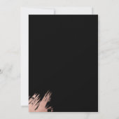 Moderne Rose Gold Schwarzer Rahmen Typografie Hoch Einladung (Rückseite)