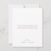 Moderne Rose Gold Script 3 Foto Collage Wedding Dankeskarte (Rückseite)