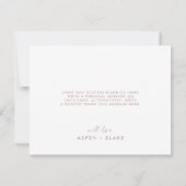 Moderne Rose Gold Script 4 Foto Collage Wedding Dankeskarte (Rückseite)