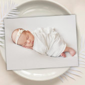 Moderne Rose Gold Script Baby 3 Foto Collage Dankeskarte