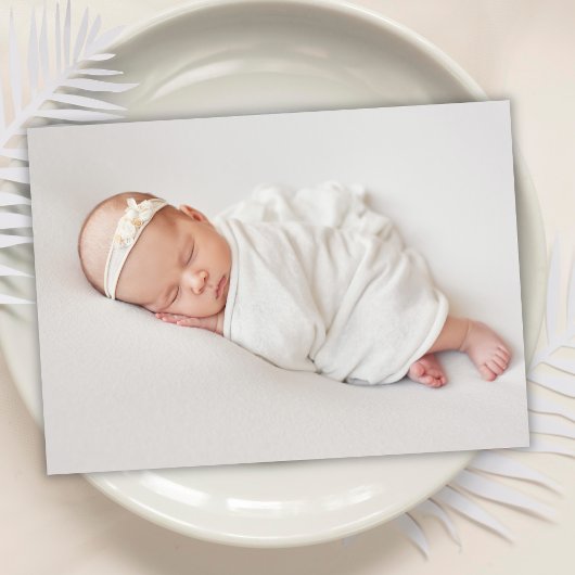Moderne Rose Gold Script Baby 3 Foto Collage Dankeskarte