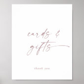 Moderne Rose Gold Script Cards und Geschenke-Zeich Poster (Vorne)