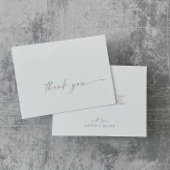 Moderne Rose Gold Script Dankeschön Karte