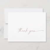 Moderne Rose Gold Script Dankeschön Karte (Vorderseite)