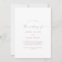Moderne Rose Gold Script die Hochzeit von