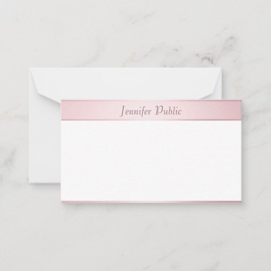 Moderne Rose Gold Script Elegante Vorlage (Vorderseite)