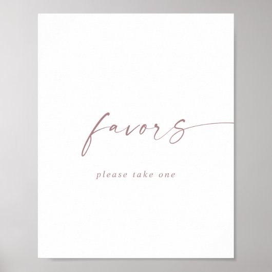 Moderne Rose Gold Script Gastgeschenke Hochzeit si Poster (Vorne)