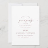 Moderne Rose Gold Script Grad Party Einladung (Vorderseite)