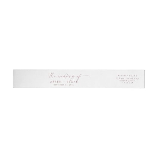 Moderne Rose Gold Script Hochzeit (Person)