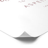 Moderne Rose Gold Script Hochzeit Willkommen Poster (Ecke)