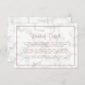 Moderne Rose Gold Script Hochzeitsdetails Begleitkarte (Vorne/Hinten)