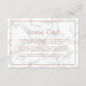 Moderne Rose Gold Script Hochzeitsdetails Begleitkarte (Vorderseite)