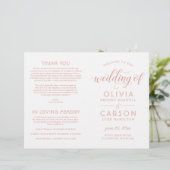 Moderne Rose Gold Script Hochzeitsprogramme (Stehend Vorderseite)