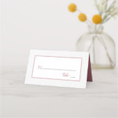 Moderne Rose Gold Script Minimal Hochzeit Platzkarte (Vorderseite)