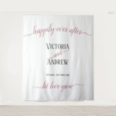 Moderne Rose Gold Script Minimal Hochzeit Wandteppich (Vorderseite)