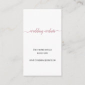 Moderne Rose Gold Script Minimal Wedding Website Begleitkarte (Vorderseite)