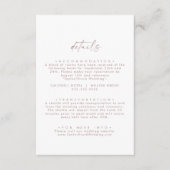 Moderne Rose Gold Script Minimale Hochzeitsdetails Begleitkarte (Vorderseite)