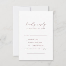 Moderne Rose Gold Script Song Request RSVP Card