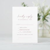 Moderne Rose Gold Script Song Request RSVP Card Karte (Stehend Vorderseite)
