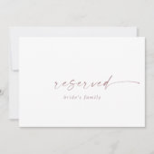 Moderne Rose Gold Script vorbehalten Unterschrift (Vorderseite)