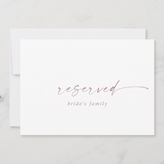Moderne Rose Gold Script vorbehalten Unterschrift (Vorderseite)