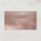 Moderne Rose Gold Shimmer Glitzer Abstrakt Visitenkarte (Rückseite)