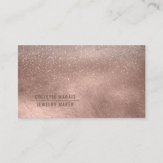 Moderne Rose Gold Shimmer Glitzer Abstrakt Visitenkarte (Vorderseite)