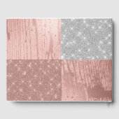 Moderne Rose Gold Silver Glitzer Foto Quinceañera Gästebuch (Rückseite)