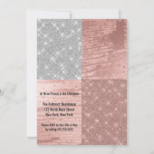 Moderne Rose Gold Silver Glitzer Foto Sweet 16 Einladung (Rückseite)