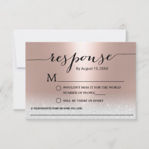 Moderne Rose Gold Song Anfrage Hochzeit RSVP