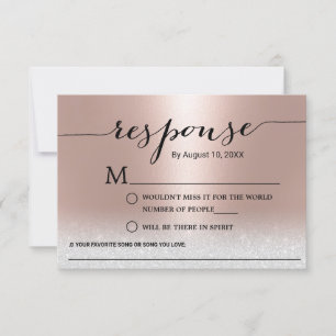 Moderne Rose Gold Song Anfrage Hochzeit RSVP Karte