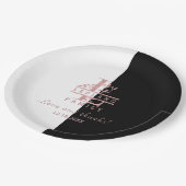 Moderne Rose Gold Split Custom Monogram L Pappteller (Schrägansicht)