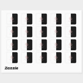 Moderne Rose Gold Split Custom Monogram L Quadratischer Aufkleber (Blatt)