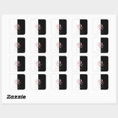 Moderne Rose Gold Split Custom Monogram R Quadratischer Aufkleber (Blatt)