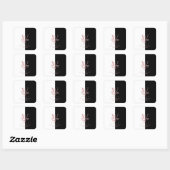 Moderne Rose Gold Split Custom Monogram V Quadratischer Aufkleber (Blatt)