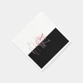 Moderne Rose Gold Split Custom Monogram V Serviette (Ecke)