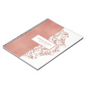 Moderne Rose-Gold-Textur und Wirbel auf Weiß Notizblock (Linke Seite)