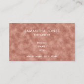 Moderne Rose Gold Texture Stripes Freelancer Visitenkarte (Rückseite)
