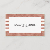 Moderne Rose Gold Texture Stripes Freelancer Visitenkarte (Vorderseite)