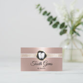 Moderne Rose Gold Tooth Gems Dental Beauty Salon Visitenkarte (Stehend Vorderseite)